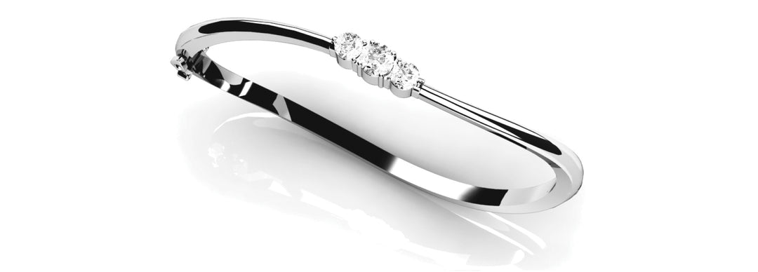 18K White Gold Round Diamond Fashion Bracelet