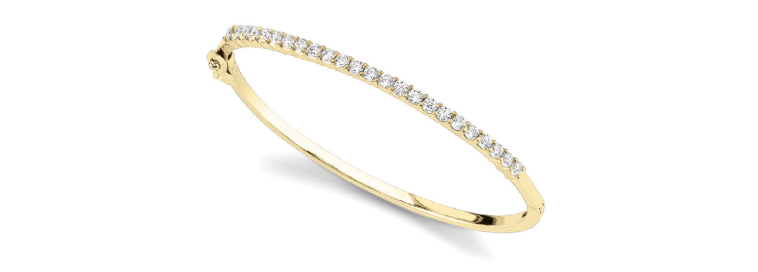 18K Yellow Gold Diamond Fashion Bangle