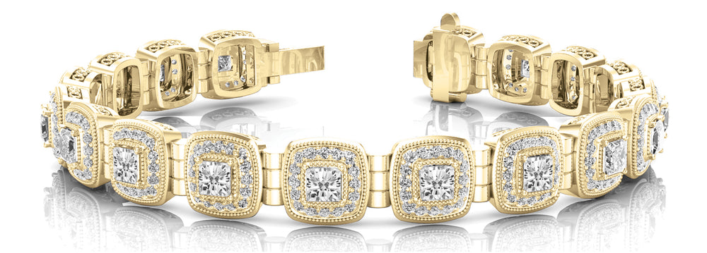 14K Yellow Gold Multi-Diamond Fashion Bracelet