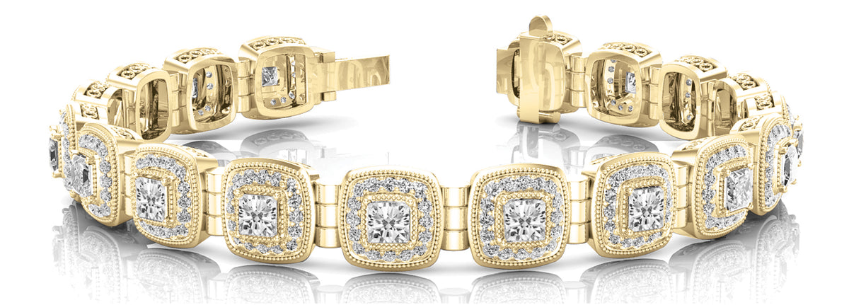 14K Yellow Gold Multi-Diamond Fashion Bracelet