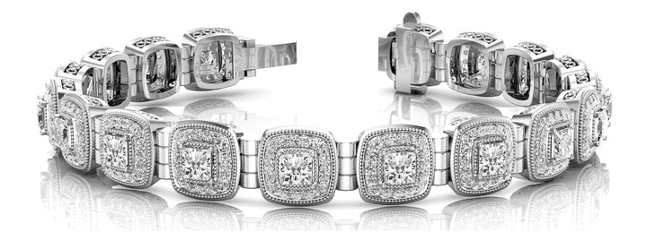 18K White Gold Diamond Multi-Stone Fashion Bracelet
