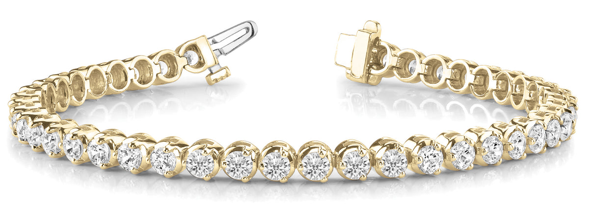 14K Yellow Gold Round Diamond Fashion Bracelet