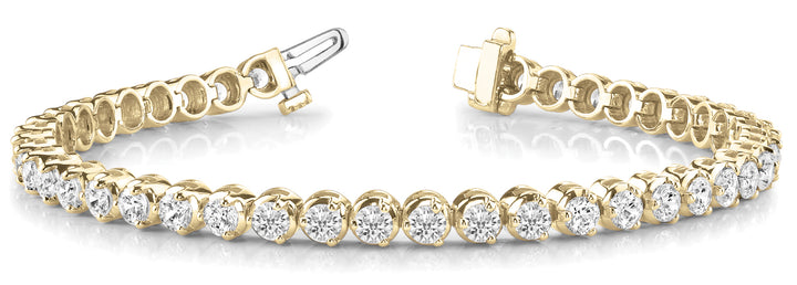 18K Yellow Gold Round Diamond Fashion Bracelet
