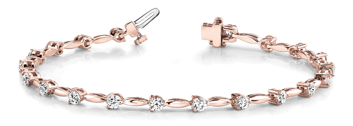 14K Rose Gold Diamond Fashion Bracelet