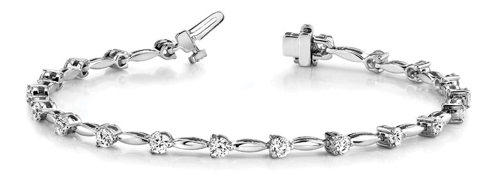 14K White Gold 1ctw Round Diamond Fashion Bracelet