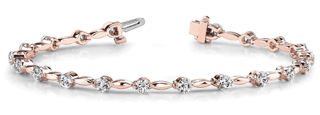 14K Rose Gold 1ctw Round Diamond Fashion Bracelet