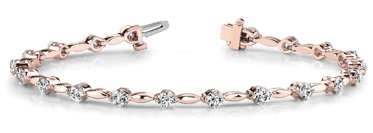 14K Rose Gold 1ctw Round Diamond Fashion Bracelet