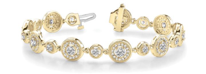 18K Yellow Gold Vintage Diamond Tennis Bracelet