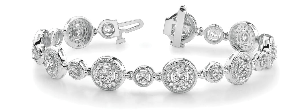 18K White Gold Vintage Diamond Tennis Bracelet