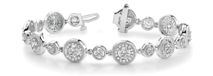 18K White Gold Vintage Diamond Tennis Bracelet