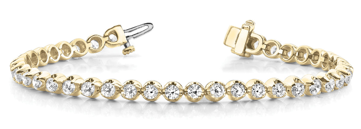 14K Yellow Gold Round Diamond Fashion Bracelet