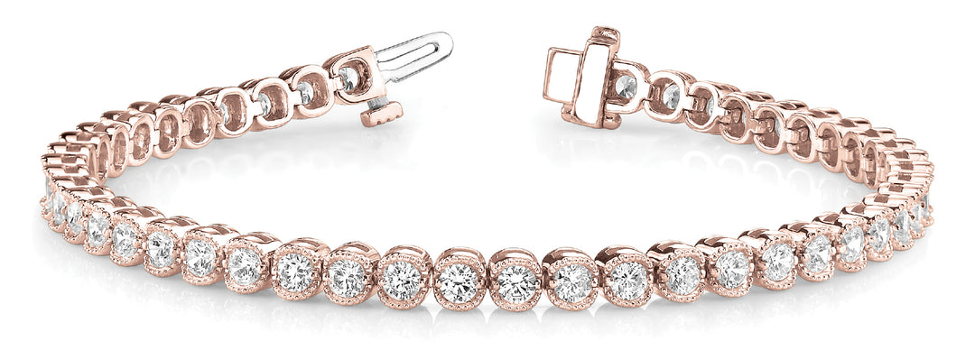 18K Rose Gold 2ctw Round Diamond Fashion Bracelet