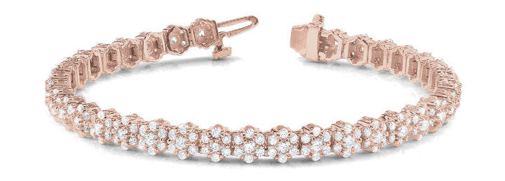 14K Rose Gold Multi-Diamond Fashion Bracelet