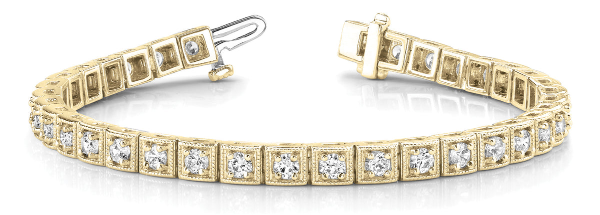 14K Yellow Gold Vintage Diamond Bracelet