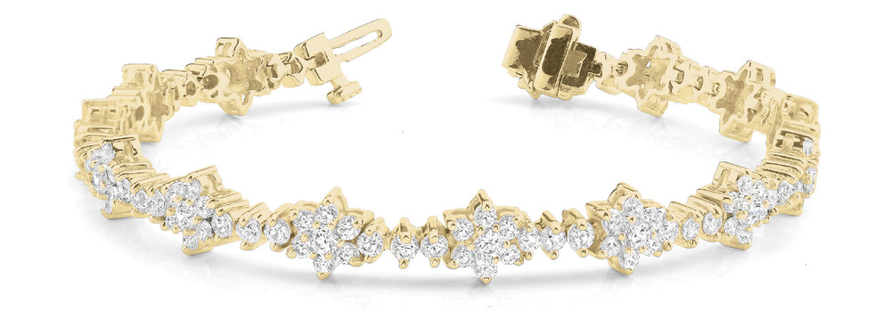 14K Yellow Gold Multi-Diamond Fashion Bracelet