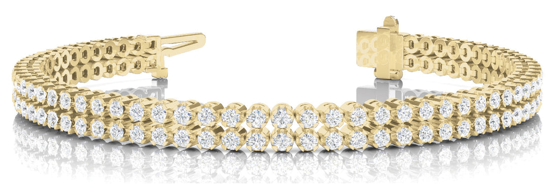 18K Yellow Gold 3.85ctw Multi-Row Diamond Bracelet