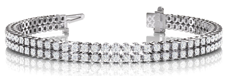 Platinum Multi-Row Diamond Tennis Bracelet | 3.875 ctw