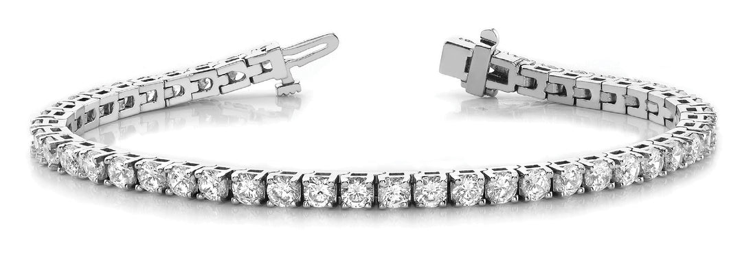 Platinum 3ctw Round Diamond Line Bracelet