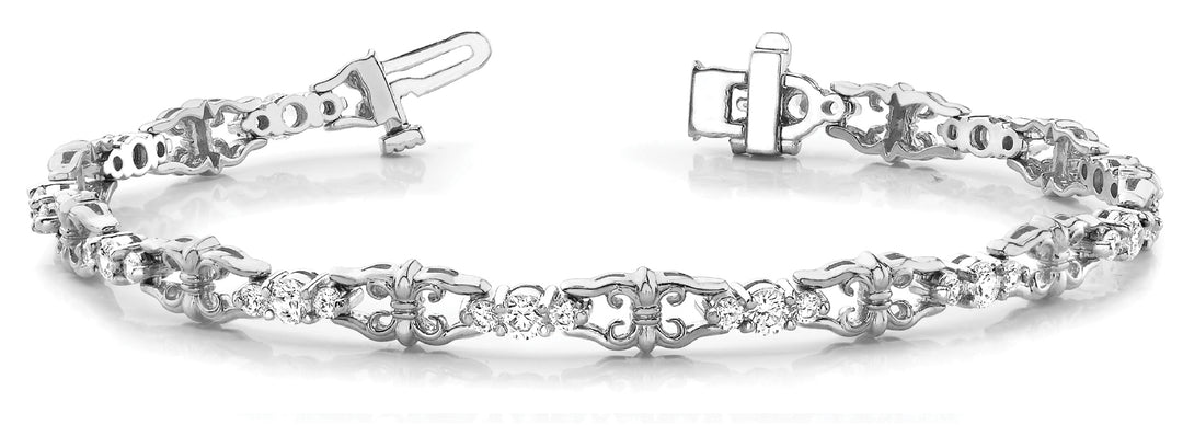Platinum 1.15ctw Round Diamond Fashion Bracelet