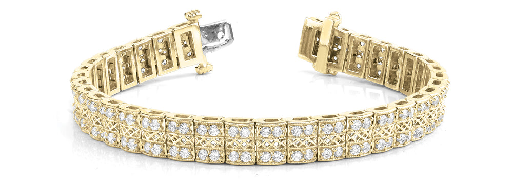14K Yellow Gold 2.25 CT Diamond Line Bracelet