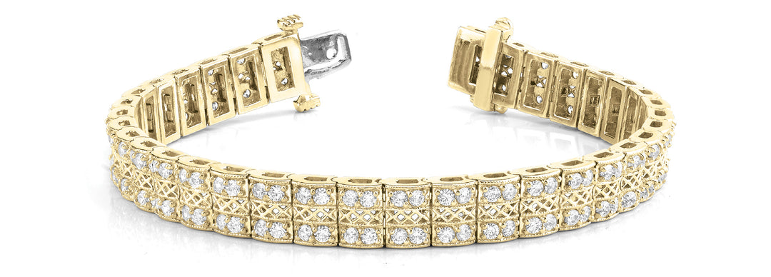 14K Yellow Gold 2.25 CT Diamond Line Bracelet