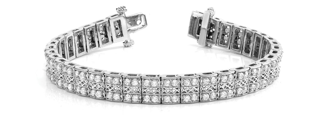 Platinum White 2.25 ct Diamond Multi-Row Bracelet