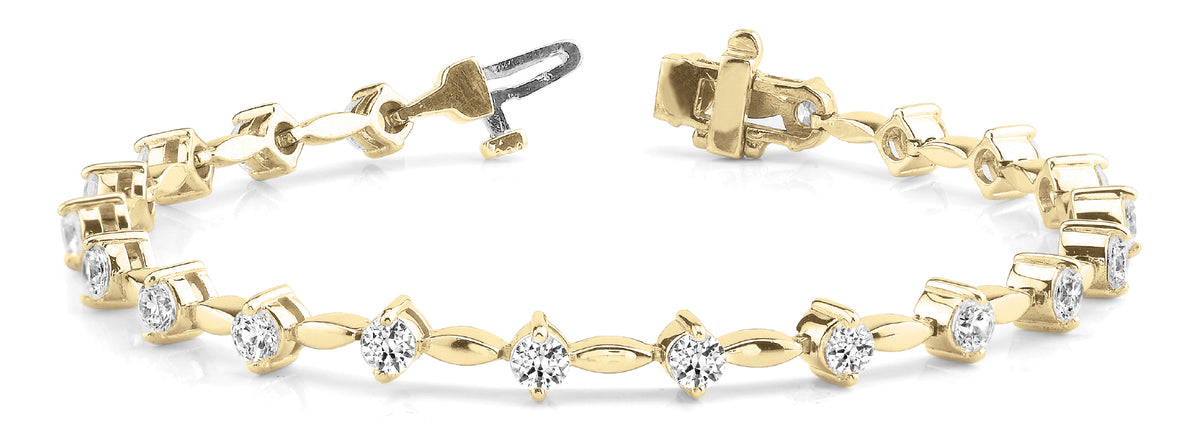 14K Yellow Gold 1ctw Round Diamond Fashion Bracelet