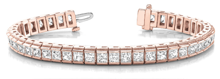 14K Rose Gold Square Diamond Fashion Bracelet