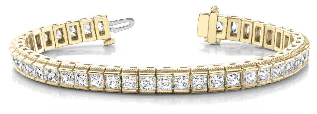 18K Yellow Gold Square Diamond Fashion Bracelet