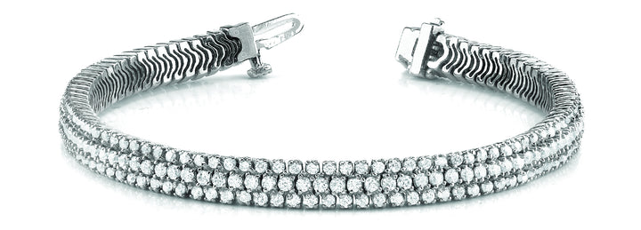14K White Gold Multi-Row Diamond Fashion Bracelet