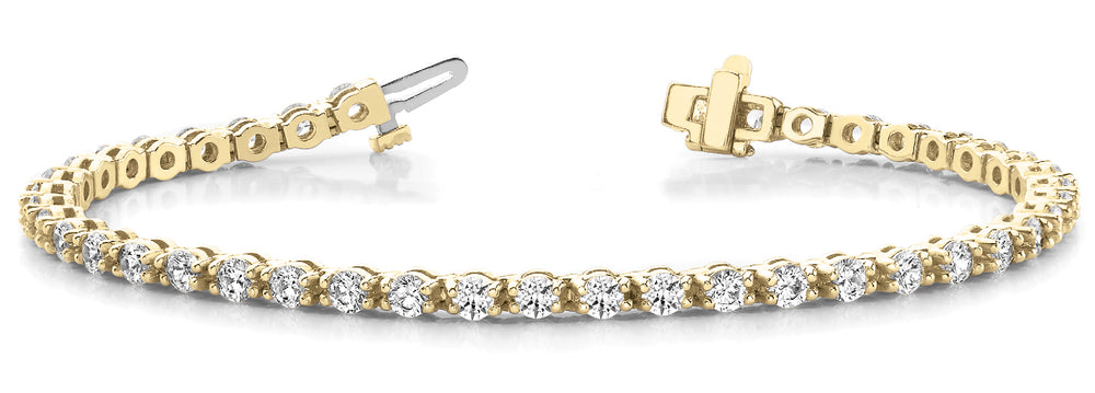 14K Yellow Gold Diamond Tennis Bracelet