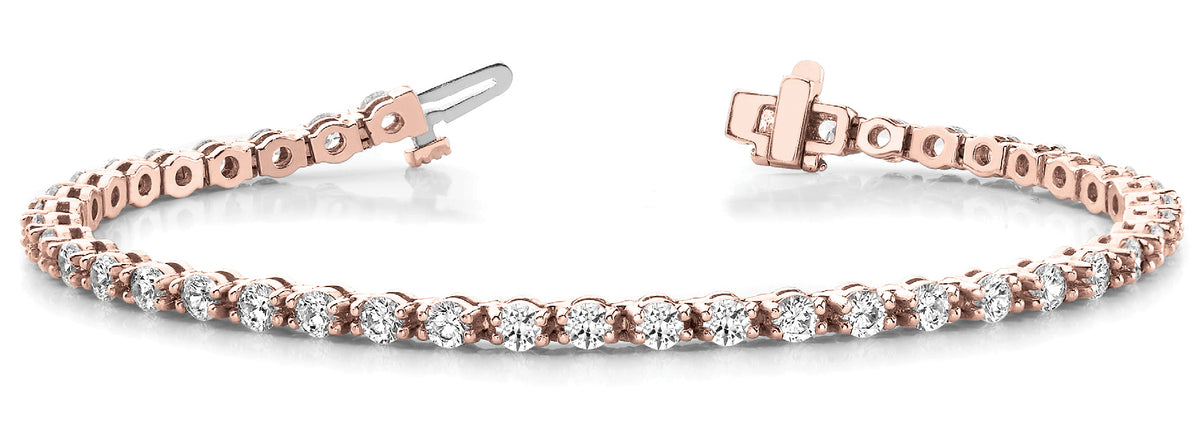 14K Rose Gold Diamond Tennis Bracelet