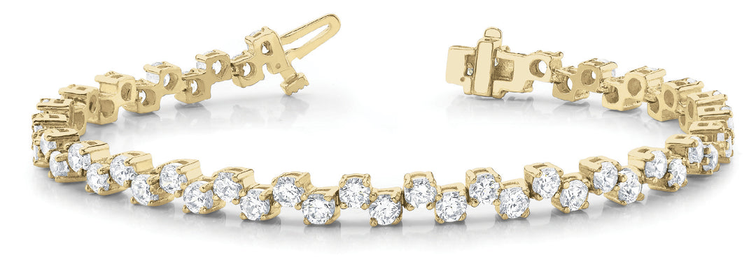 14K Yellow Gold Diamond Tennis Bracelet - 2 CTW