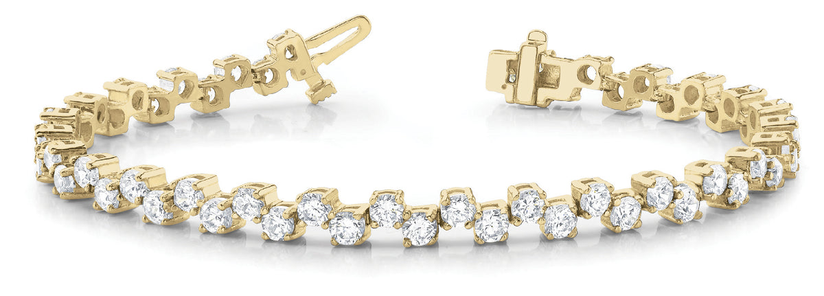 14K Yellow Gold Diamond Tennis Bracelet - 2 CTW