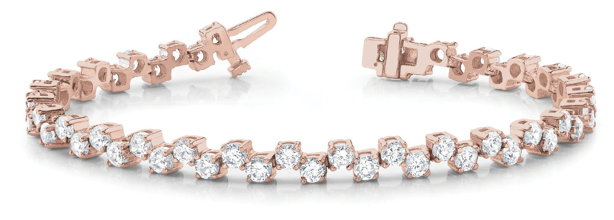14K Rose Gold 2 CT Diamond Tennis Bracelet