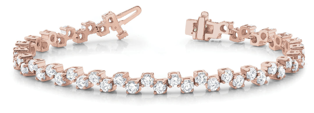 14K Rose Gold 2 CT Diamond Tennis Bracelet