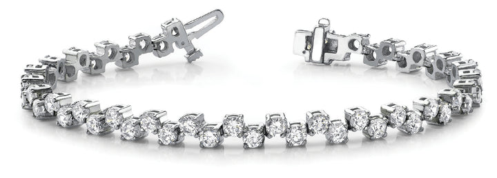 14K White Gold 2ctw Round Diamond Fashion Bracelet