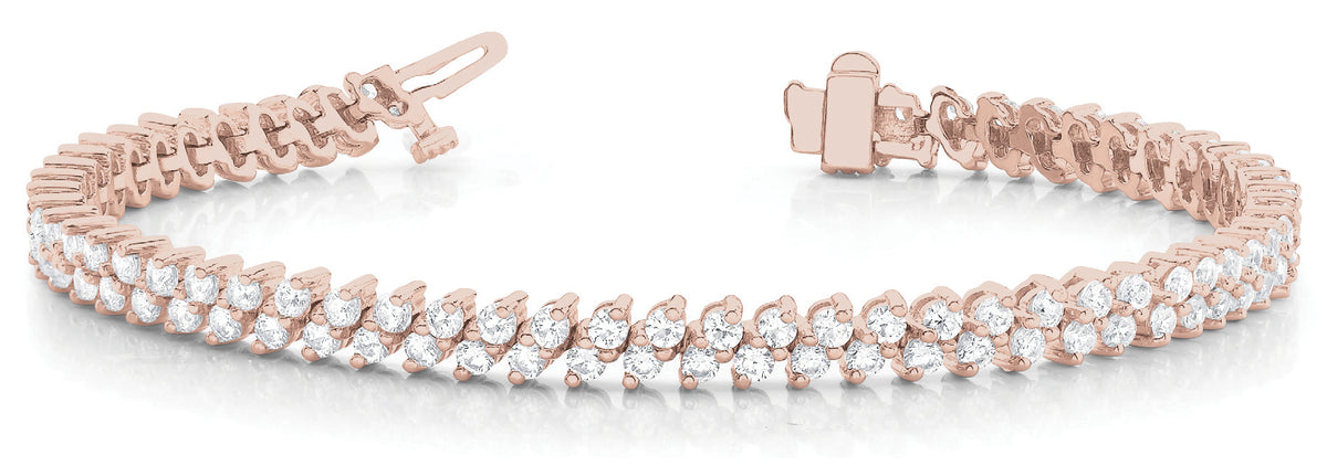 14K Rose Gold 4ctw Diamond Multi-Row Bracelet