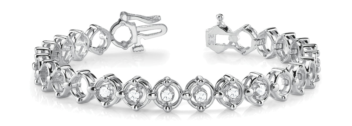 Multi-Diamond Round Tennis Bracelet