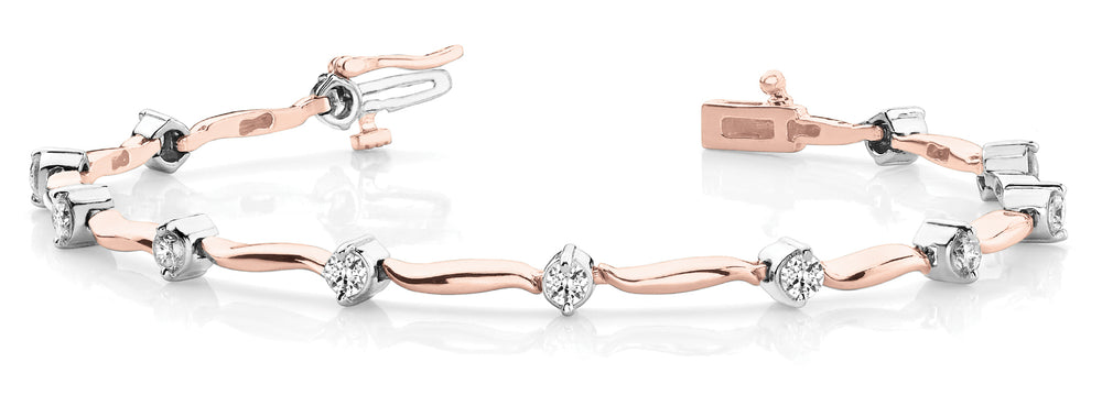 18K Rose Gold 1 CT Diamond Fashion Bracelet