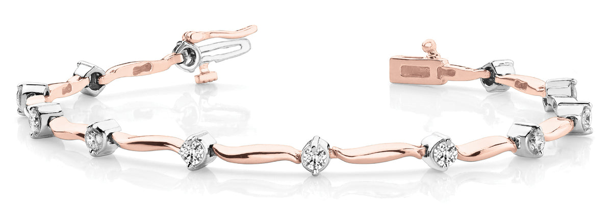 14K Rose Gold Diamond Fashion Bracelet