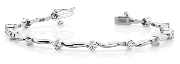 14K White Gold 1ctw Round Diamond Fashion Bracelet
