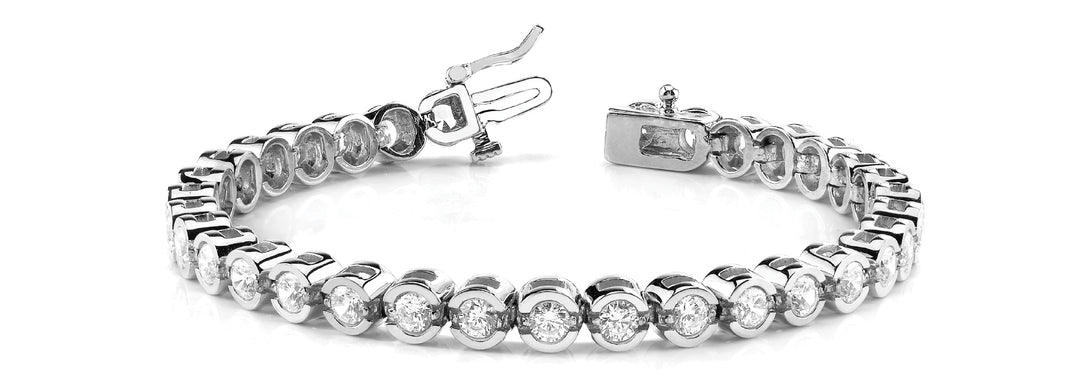 18K White Gold Diamond In-Line Fashion Bracelet