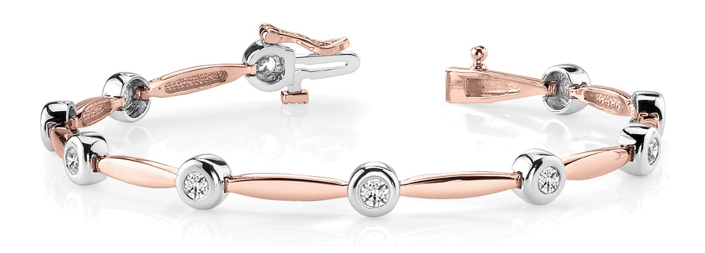 18K Rose Gold Diamond Fashion Bracelet