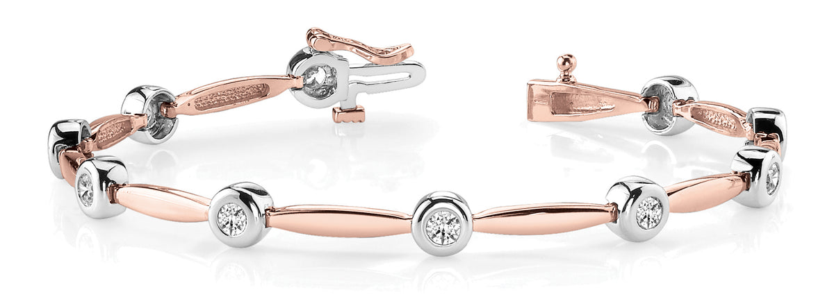 14K Rose Gold Diamond Fashion Bracelet