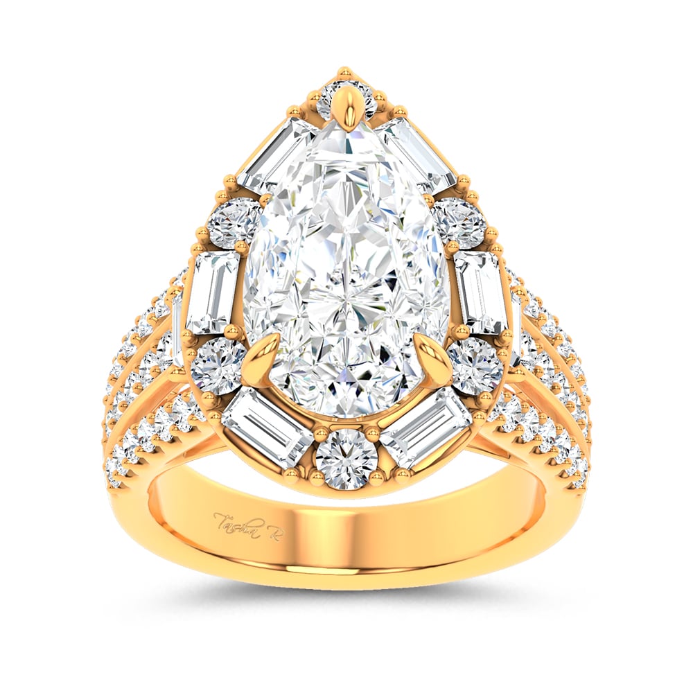 14K 6.60CT Certified Lab Grown Engagement Ring
