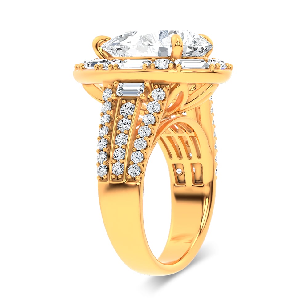 14K 6.60CT Certified Lab Grown Engagement Ring