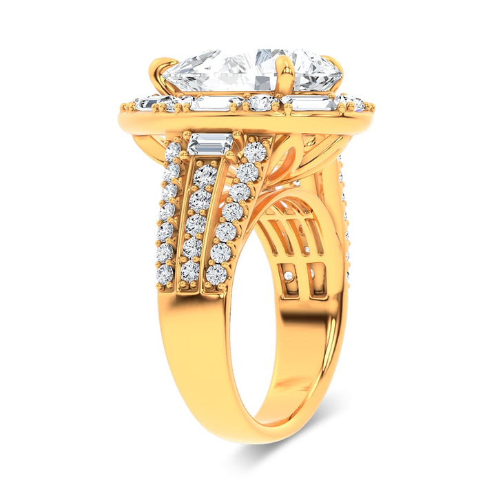 14K 6.60CT Certified Lab Grown Engagement Ring
