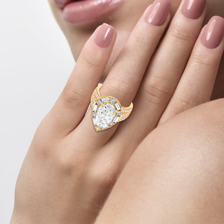 14K 6.60CT Certified Lab Grown Engagement Ring