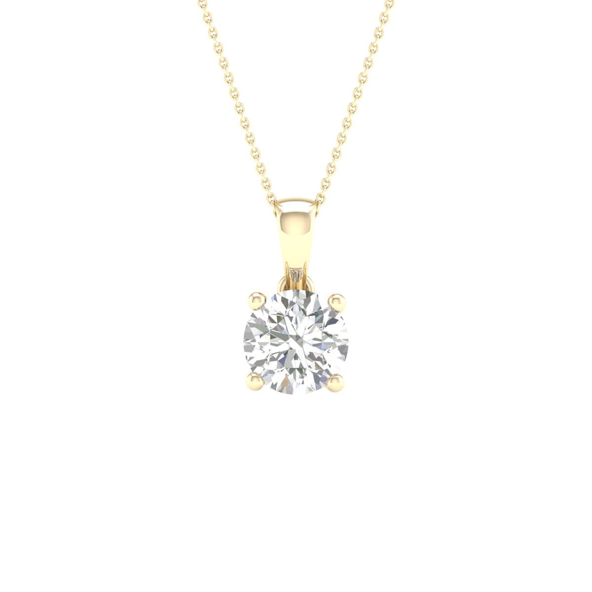 14K 1.00CT Certified Lab Grown Diamond Pendant